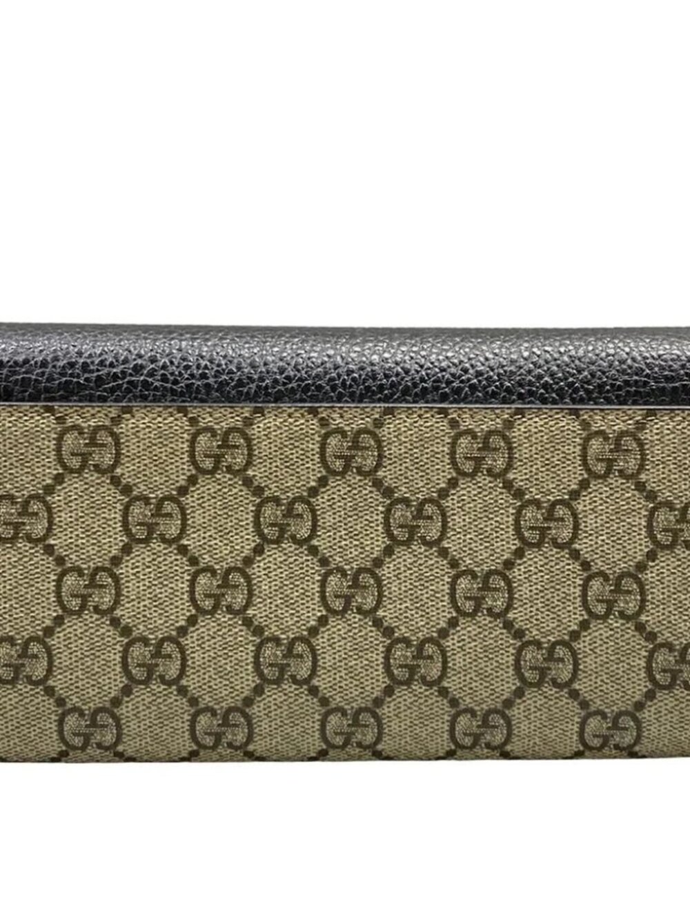 GUCCI GG Marmont Continental Wallet 456116 Black Beige Ebony Leather PVC - Picture 2 of 12